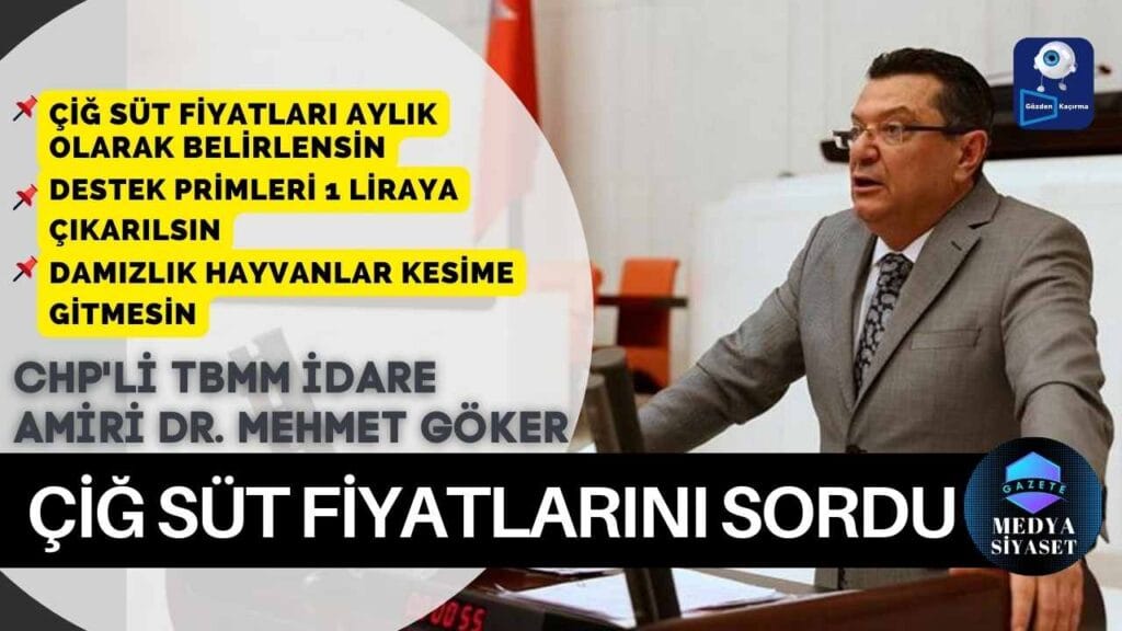 CHP’li TBMM İdare Amiri Dr. Mehmet Göker çiğ süt fiyatlarını sordu