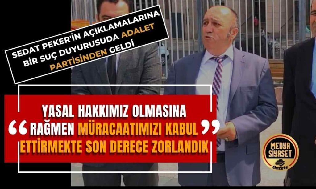Adalet Partisi iktidar mensupları ve yandaşları hakkında üç ayrı konuda suç duyurusunda bulundu