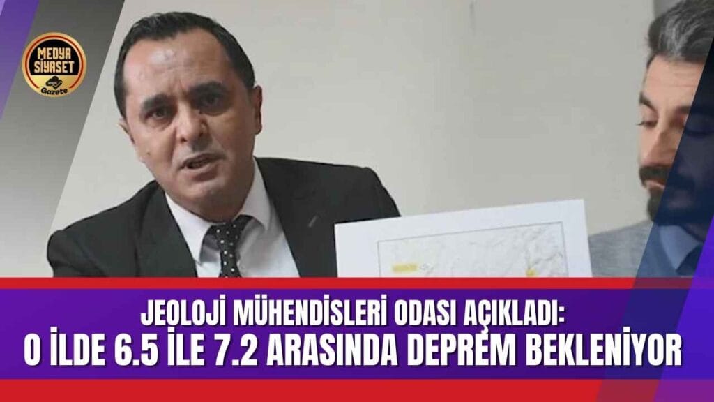 Jeoloji Mühendisleri Odası: 6.5 ile 7.2 arasında deprem bekleniyor