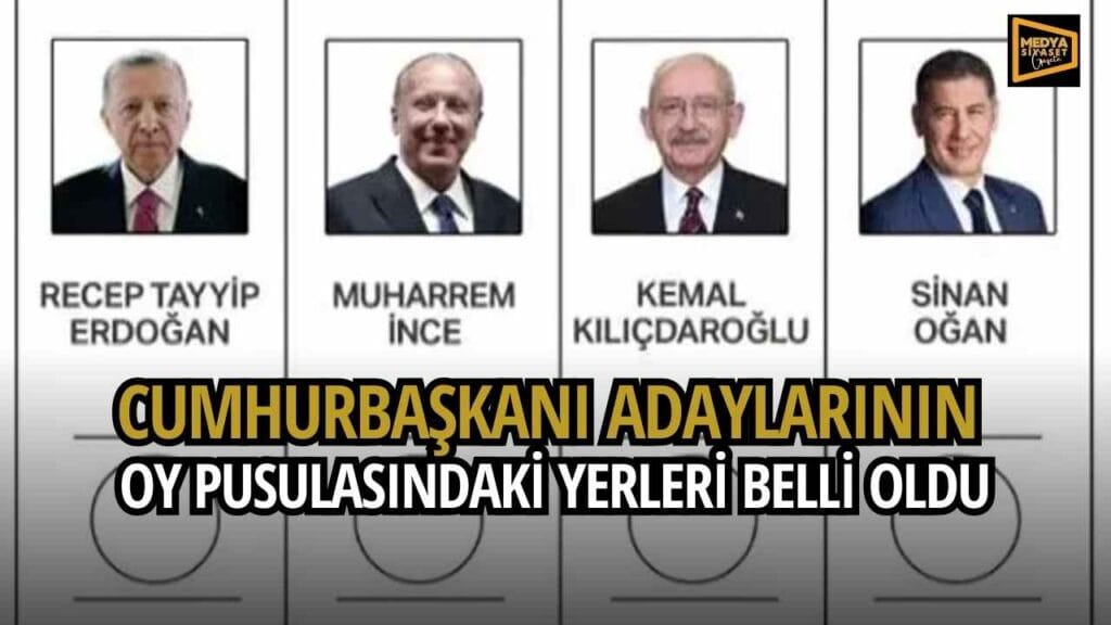 Cumhurbaşkanı adaylarının oy pusulasındaki yerleri belli oldu