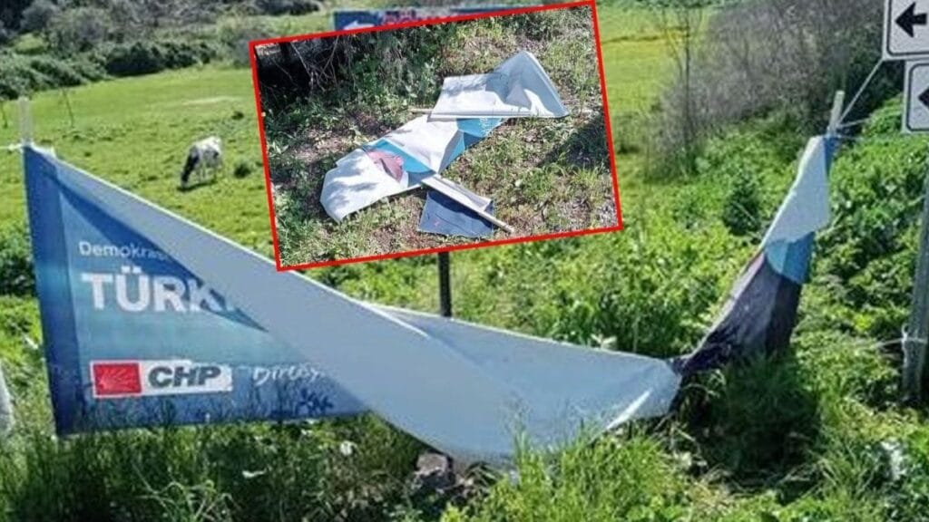 Kuşadası’nda Kılıçdaroğlu pankartlarına saldırı