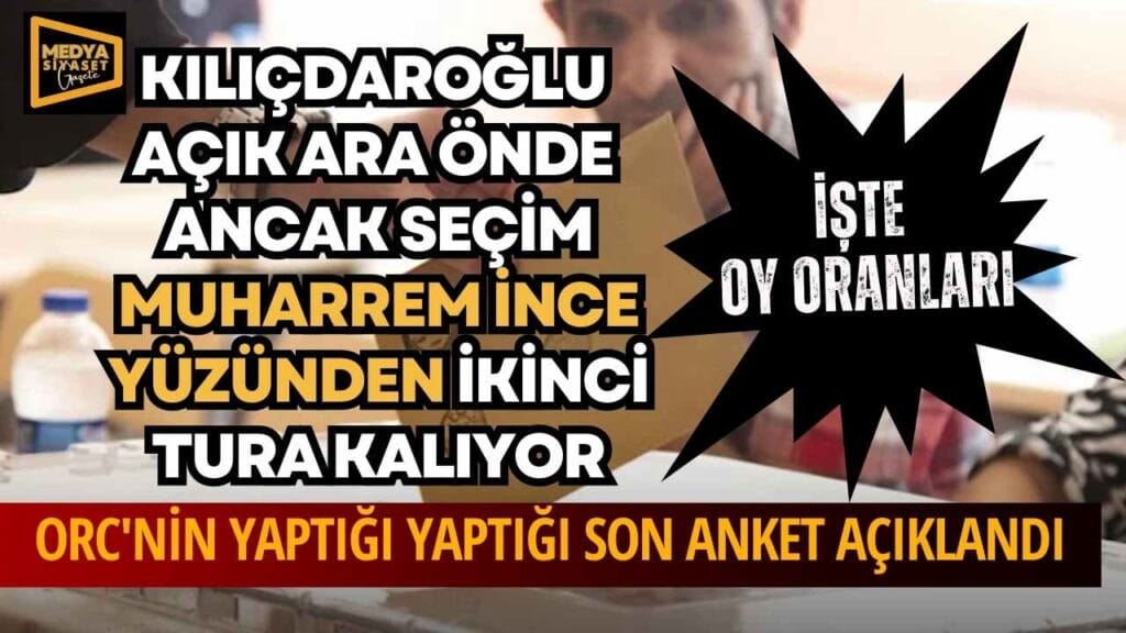 ORC son anketini açıkladı: Cumhurbaşkanlığı seçiminde ikinci tur görünüyor