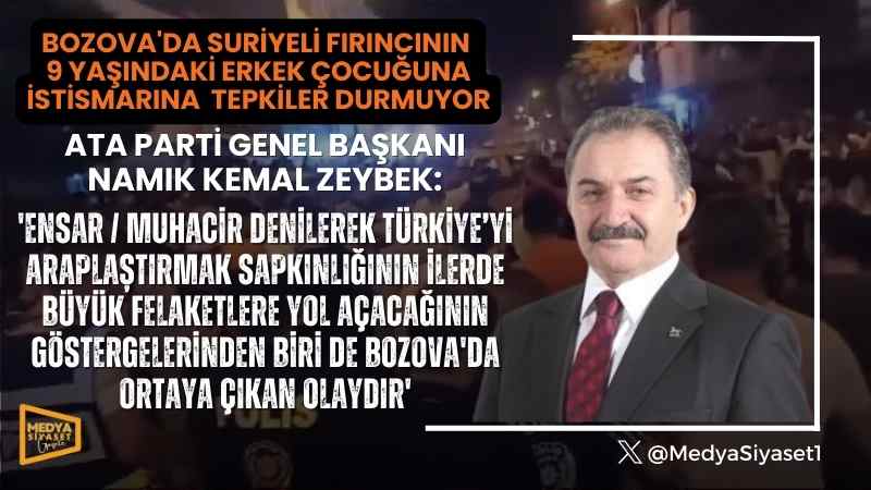 ATA Parti Genel Başkanı Namık Kemal Zeybek’ten Bozova Açıklaması