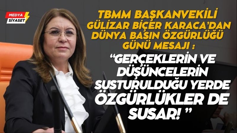 TBMM Başkanvekili ve CHP Milletvekili Gülizar Biçer Karaca’dan ‘Dünya Basın Özgürlüğü Günü mesajı’